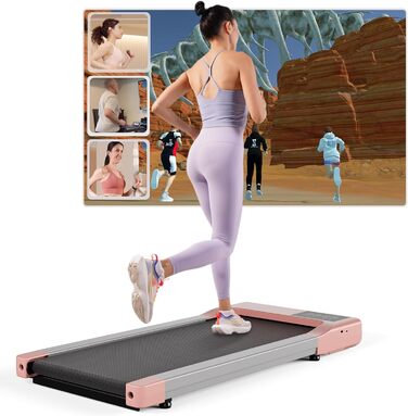 Lacuffy Walking Pad 2.5 - біговий доріжки для дому з керуванням через додаток, максимальне навантаження 136/159 кг, біговий стіл для дому та офісу, з експертськими тренуваннями та мульти-рейсами