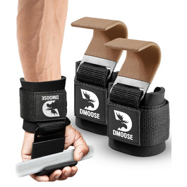 Набори для тяги DMoose Fitness для чоловіків та жінок (пара) - міцний нейлон з ремінцями на зап'ясті 8 мм - для силового тренування, пауерліфтингу та станової тяги