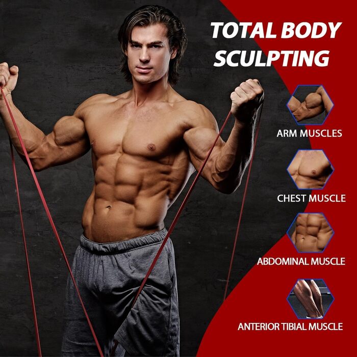 LEEKEY Еластичні гумки для фітнесу - Набір для силових тренувань, фізичної терапії та домашніх виснажень. Гумки для тяги, витягування та мобільності. Опір: 6,8–56,7 кг