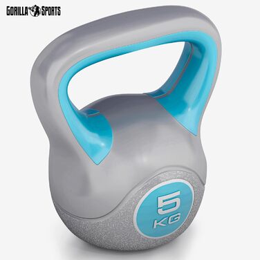 Kettlebell GORILLA SPORTS з пластику 2-20 кг, поштучно/набір, гіря для фітнесу