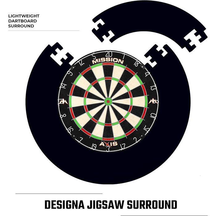 Дартс-набір Mission Darts Home Center з мішенню, 2 комплектами дротиків і пазловою окантовкою