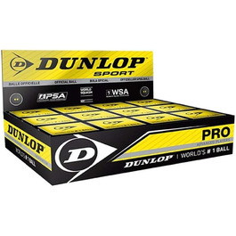 М'яч для сквошу Dunlop Sports XX Pro, 12 шт., чорний, подвійна жовта крапка