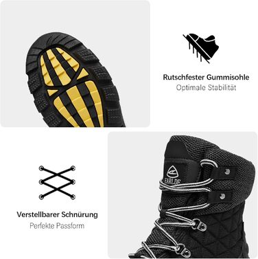 Зимові черевики жіночі EARLDE, водонепроникні, теплі, з антиковзким покриттям, чорні