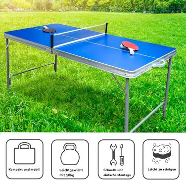 Стіл для пінг-понгу складний Fabula для дітей та підлітків, Indoor & Outdoor, розмір midi, 165x84x72 см, FASports з сіткою, ракетками, м'ячем