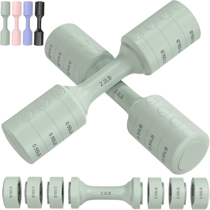 Набір гантелей BОBAZREN 4 в 1, 1.0-2.5 кг, для дому та фітнесу, зелений
