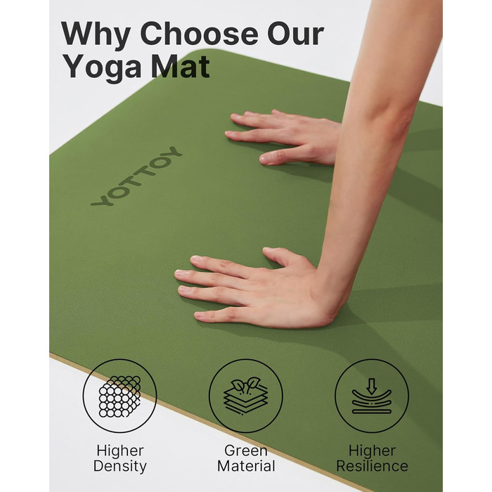 Йогамат YOTTOY: неслизька, міцна, з натурального каучуку, з ремінцем та сумкою