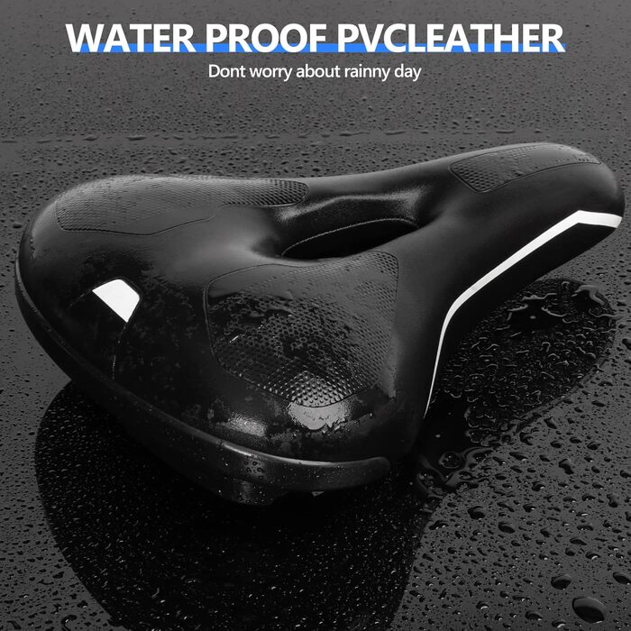 Зручний велосипедний сідло Cityradsättel для міста, чоловічий/жіночий, з Memory Foam, ергономічний, широкий, з інструментом (чорний, Стиль 3)