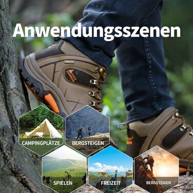 Черевики для хайкінгу чоловічі та жіночі, водонепроникні, туристичні черевики, outdoor взуття, зручні, легкі, для гори та кемпінгу, зелені (42 EU, хакі)