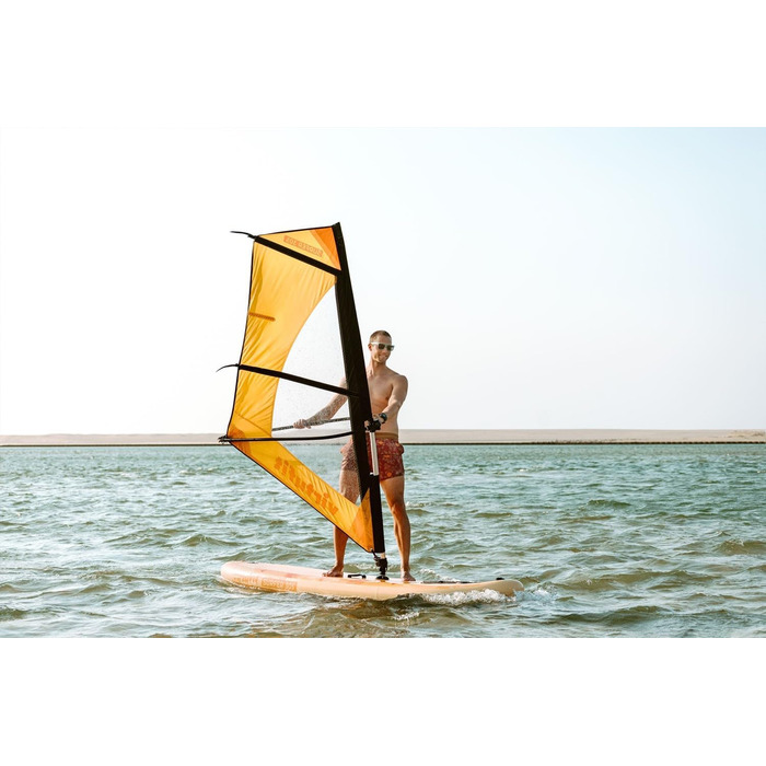 Надувна SUP-дошка Virtufit Surfer 305 з вітрилом, помаранчево-бірюзово-бежевого кольору, комплект аксесуарів