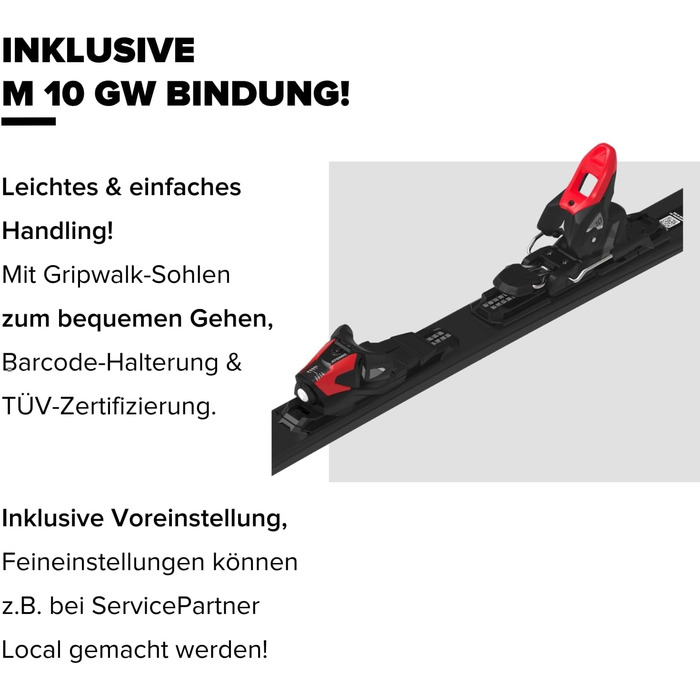 Лижі ATOMIC REDSTER SC для жінок та чоловіків | Високоякісні лижі з технологією TI Stabilizer | Densolite Core, білий/чорний, 154 см