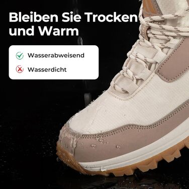 Зимові черевики Mishansha для жінок, утеплені, антиковзаючі, для ходьби, розмір 36-42 (EU 42, Бежевий)