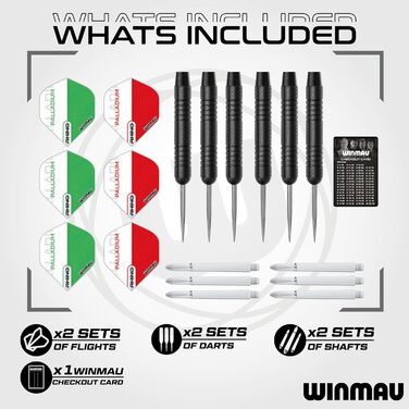 Дартс Winmau Diamond Plus PDC – професійна сталева мішень, ультратонкий дріт, високощільний сизаль