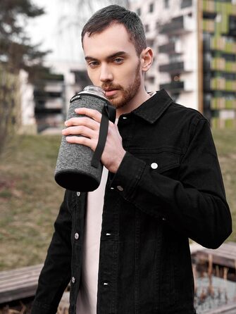 Скляна пляшка Spottle 1,5 л - для води та газованих напоїв, чорна, 1500 мл