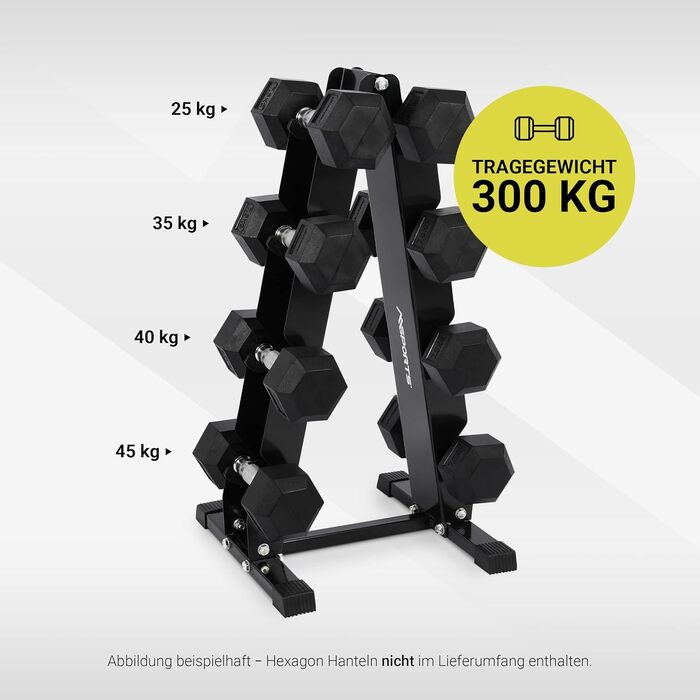Стійка для гантелей MSPORTS, навантаження до 300 кг, органайзер для гантелей