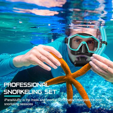 Набір для снорклінгу iParaAiluRy для дорослих: протитуманна маска з широким оглядом та трубкою для плавання, сноркелінгу і дайвінгу, рожевий колір
