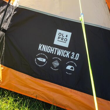Намет кемпінговий OLPRO Knightwick 3-місний з верандою, водонепроникний (5000 мм) для 2-3 осіб - похідний, фестивальний, сімейний