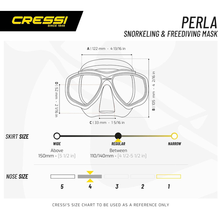 Сноркельний набір Cressi Perla: маска та трубка, прозоро-синій, універсальний розмір, для дорослих, унісекс