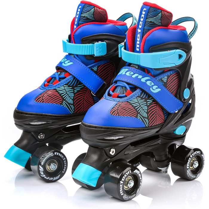 Роликові ковзани Meteor Retro Rollschuhe - стильні ролики 80-х для дітей та юнацтва. Quad Skate, регульований розмір (L 39-43), 5 кольорів.