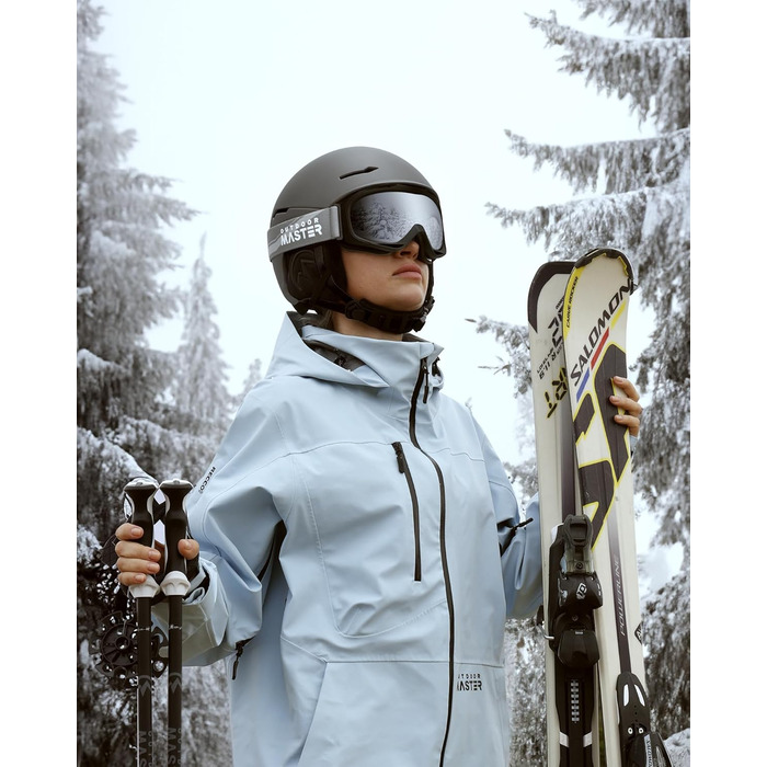 Outdooraster Комплект шолом та маска для гірськолижного спорту - IPS, сірий, S