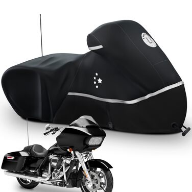 Водонепроникний чохол для мотоцикла Touring (Harley Davidson Road King, Road Glide, Street Glide, Electra Glide, Heritage Classic, Low Rider-ST, Indian, Honda, BMW, Ducati, Suzuki, Kawasaki, KTM), чорний