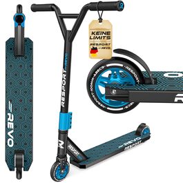 Трюковий самокат RE:SPORT® REVO для дітей та дорослих з підніжкою | Професійний самокат з колесами 100мм PU та Y-рулем | Самокат трюковий ABEC 9 (REVO Ice Cold)