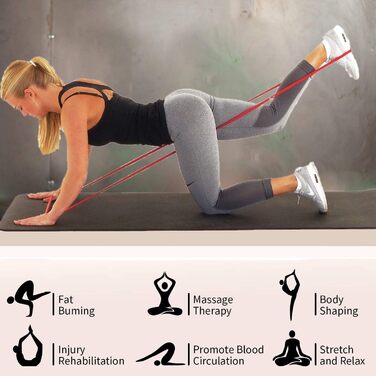 Набір еластичних стрічок для фітнесу та йоги: резинки для силових тренувань, фітнес-гумки для занять у залі та вдома