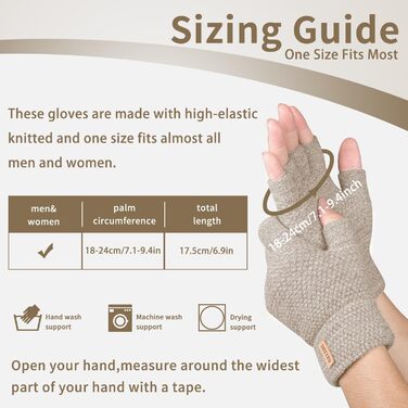 Рукавички без пальців SUTIYO для чоловіків та жінок, кашемірове в'язання, теплі, для водіння, їзди на велосипеді, спорту (бежеві)