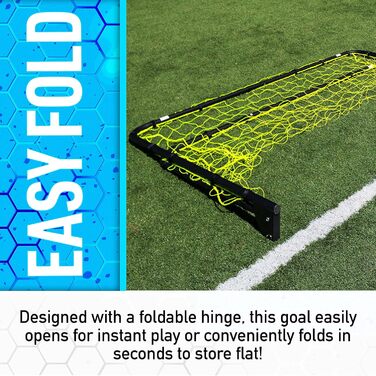 Ворота для футболу Franklin Sports, сталеві, складані, з сіткою, 1.8 x 1.2 м, чорні