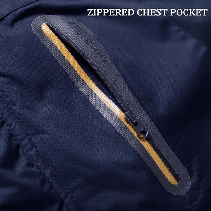 Зимова куртка KEFITEVD для чоловіків, водонепроникна, тепла, з підкладкою, для катання на лижах, спортивна, вітронепроникна, дихаюча, функціональна з відстібаною капюшоном (M, Темно-синій)