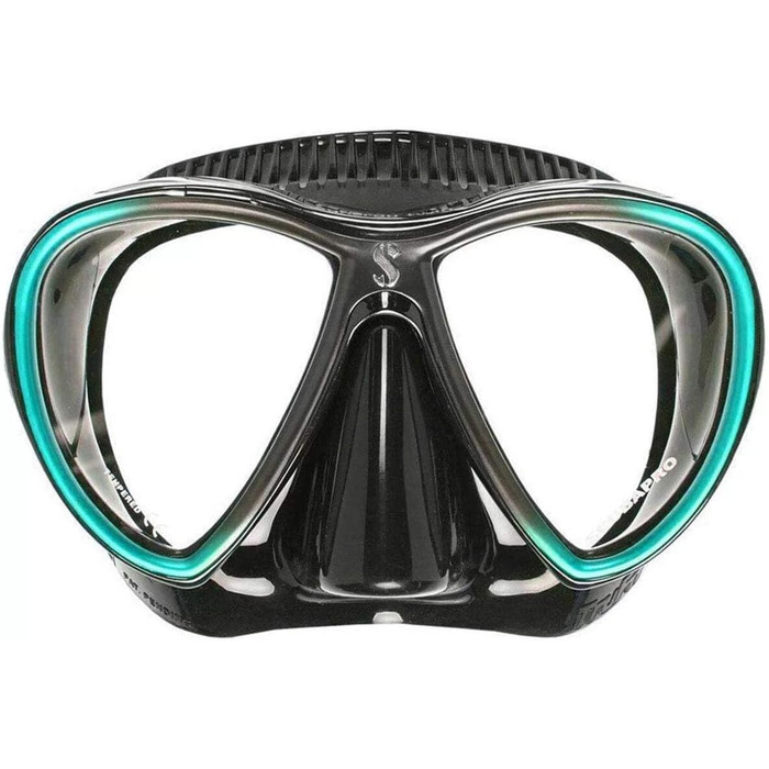 Маска для дайвінгу SCUBAPRO Synergy Twin з комфортним ремінцем, чорна/бірюзова