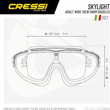 Унісекс окуляри для плавання Cressi Skylight, преміум-якість, 100% UV захист, якісні матеріали
