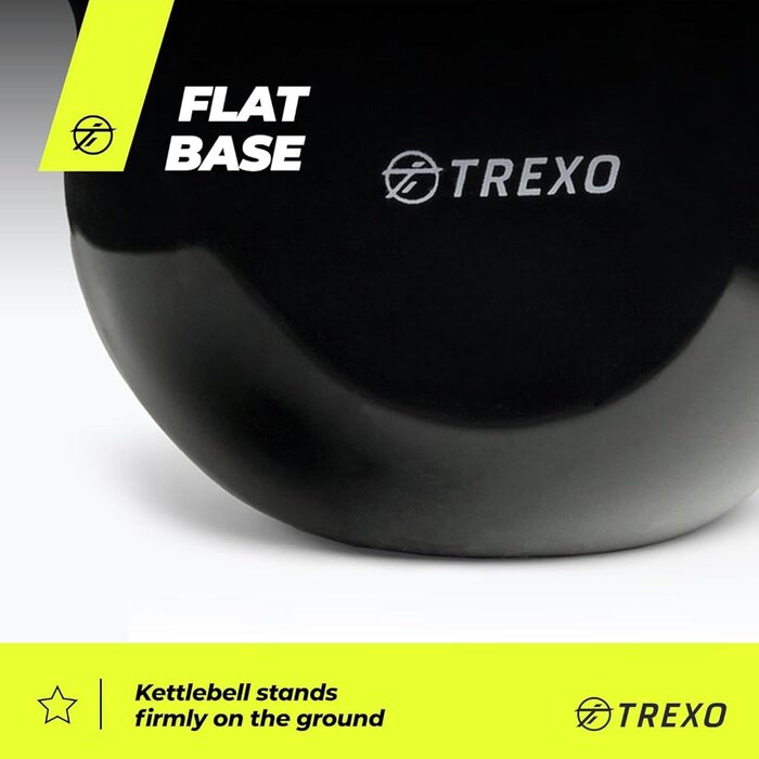 Гиря чавунна TREXO з вініловим покриттям 6 кг для фітнесу та тренувань вдома і в залі