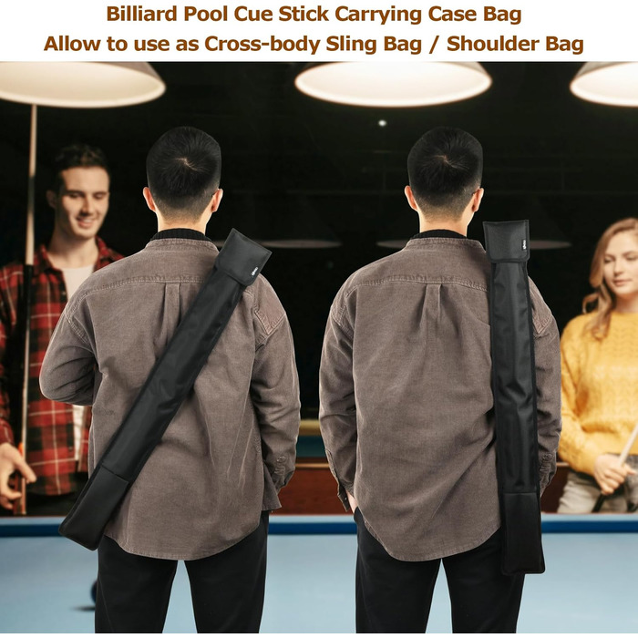 Чохол для більярдного кия Cosmos: переносна сумка для 1/2 кия (1 шок/1 ручка), чорний