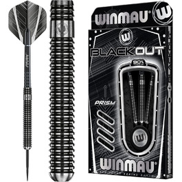 Професійні дротики WINMAU Blackout з вольфраму зі сталевим вістрям, з крилами та хвостовиками для дартсу