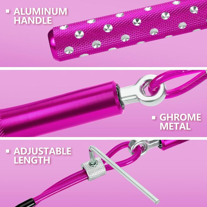 Стрибкове канат Springseil Wastou: регульований, для фітнесу, дорослих, дітей, чоловіків, жінок (рожевий)