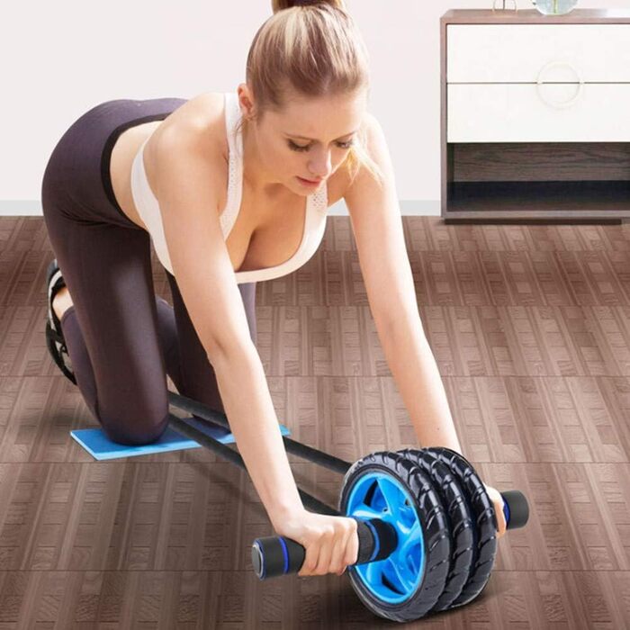 Колесо для пресу Ab Wheel - тренажер для фітнесу та зміцнення м'язів пресу, неслизькі ручки, для дому та спортзалу (зелений)