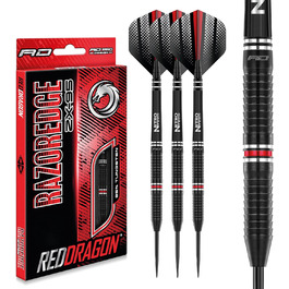 Професійні дартси Red Dragon Razor Edge ZX-95, вольфрамові, 24 г, з оперенням та стрижнями, для гри в дартс