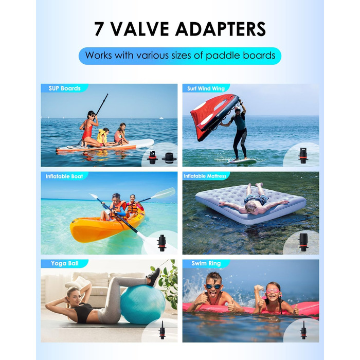 Електрична SUP-насос dwndpump HOBO PRO: акумулятор 4000 mAh, 20 PSI, для SUP, каяків, матраців, 12V автоживлення, сірий