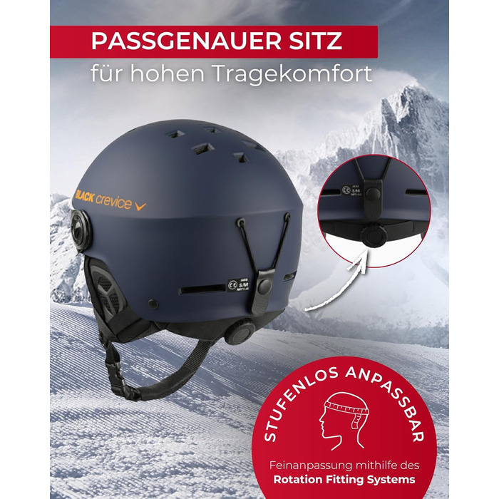 Шолом гірськолижний Black Crevice Arlberg з візором (S, темно-синій/оранжевий)