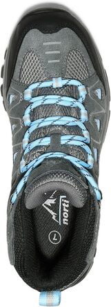 Черевики для трекінгу та хайкінгу NORTIV 8 Adventurer для жінок - дихаючі, зручні (41.5 EU, широка колодка, сірий, блакитний)