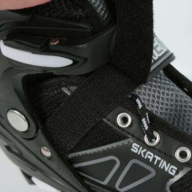 Роликові ковзани класичні для дівчаток та хлопчиків, з/без світлодіодами, розмір M (32-37), чорний