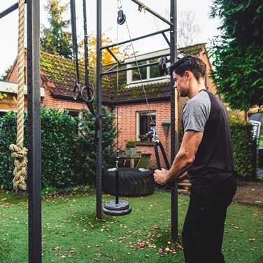 Ruffman Fitness Латтзуг – кабельний тренажер для передпліччя, тріцепсу, силових вправ, універсальний фітнес-тренажер для дому