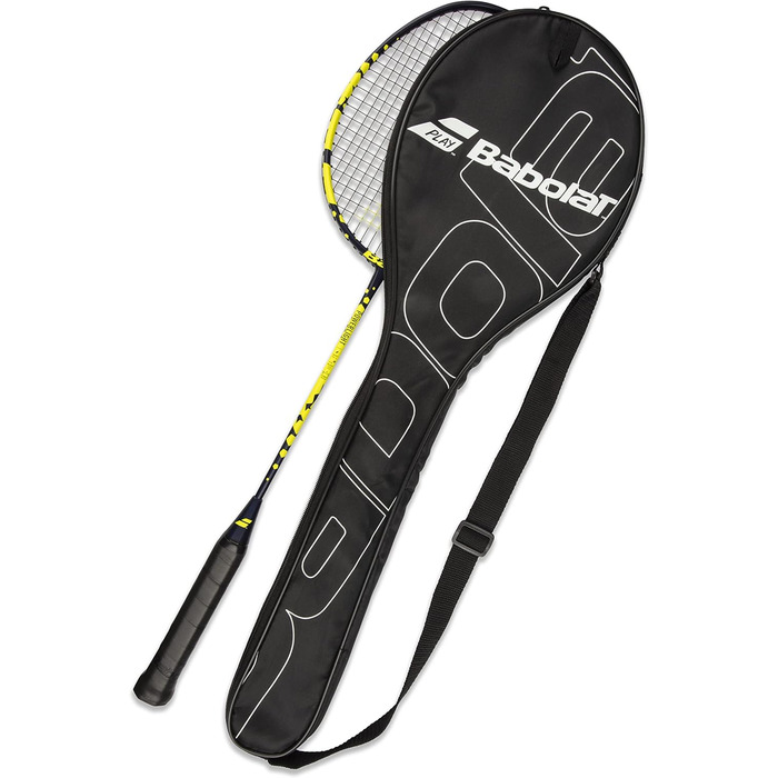 Бадмінтонна ракетка Babolat Power Light Allround, жовта, зі струнами, з чохлом