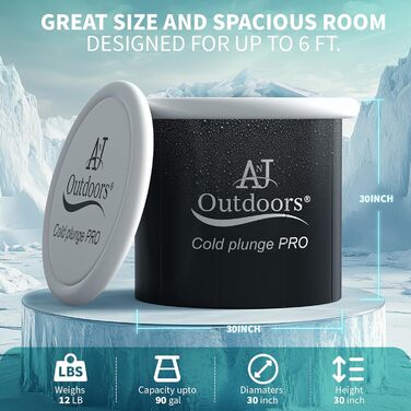 Коричнева ванна для криотерапії Cold Plunge Pro Next Gen - для спортсменів, ізольована, портативна, для відновлення