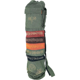 Сумка для йога-мату GURU SHOP Boho, батік, бавовна, зелена, унісекс, 70x23x13 см, з Непалу