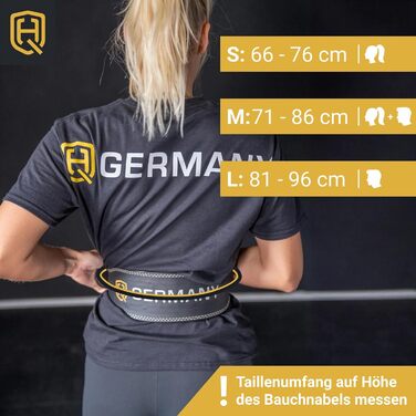 Пояс для важкої атлетики HQ Germany S/M/L, 100% шкіра, сталь, 7мм