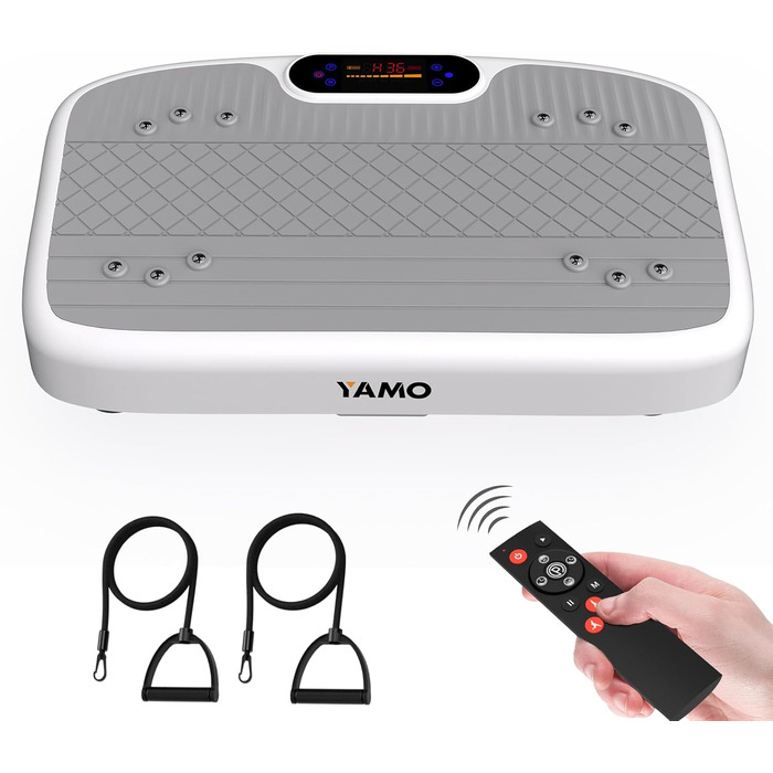 Вібраційна платформа YAMO для схуднення та тренувань всього тіла, масажер - 330 кг, сірий колір