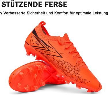 Футбольні бутси для чоловіків та юнаків, зала/штучний газон, футзал, зала, професійні, тренувальні (42 EU, помаранчевий)