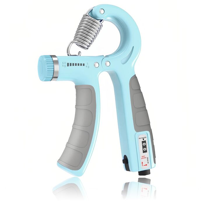 Тренування зап'ястя Handtrainer: регульований опір 5-60 кг, неслизька ручка, ергономічний дизайн, тренажер пальців для спортсменів, блакитний
