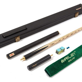 Більярдний кий Riley England RES-7 з жорстким кейсом, 3/4, ебенholz з 9.5 мм наконечником, 145 см, чорний/клен